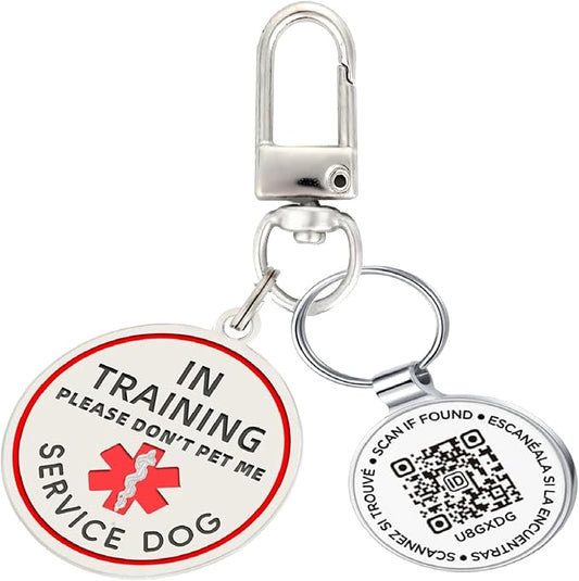 Dog Tags Personalized QR Code and in Training Dog Tags, Modifiable Pet Online Profile, Multiple Emergency Contact, Scan QR Code Send Pet GPS Location Email
