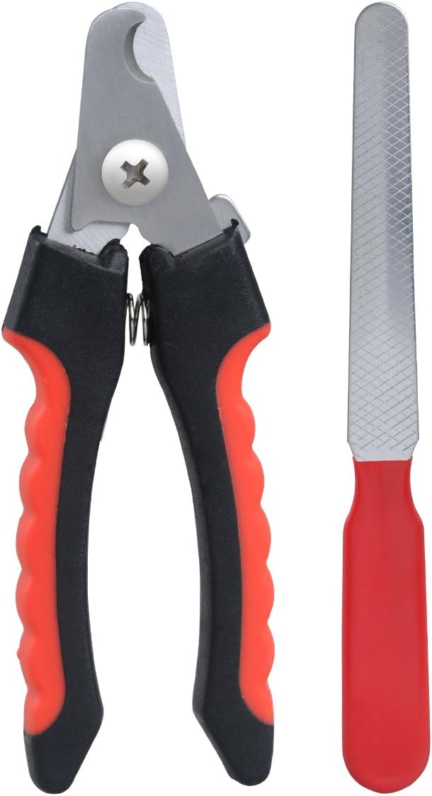 Pet Nail Clippers, CLAS Dog Nail Clippers Trimmer Kits with Safety Guard To Avoid Over-Cutting Nails and Nail File for Dogs and Other Medium Large Pets