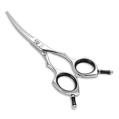 Dog Grooming Scissors 5'' Small Curved Pet Shears Super Light Professional 440C Stainless Steel Pet Shears for Trimming Face and Paws Nose Ear Easy Use.