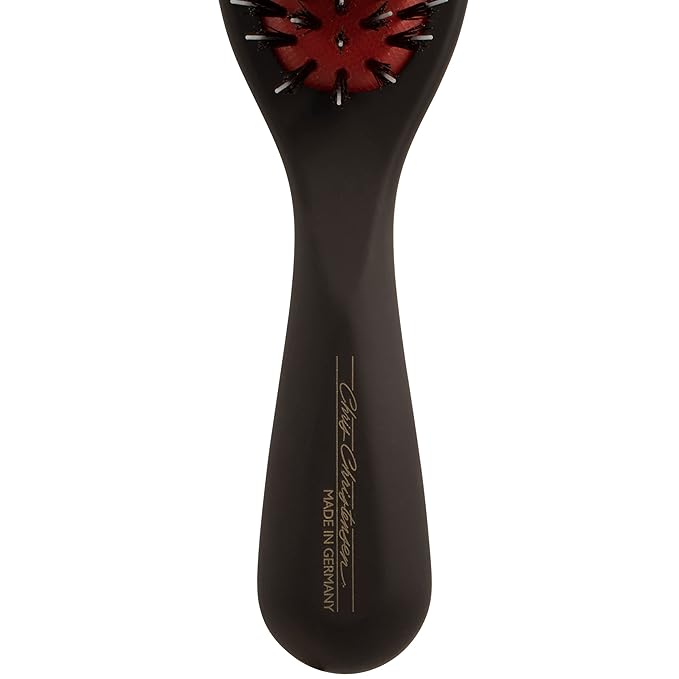 Chris Christensen Andreas Dog Brush, Mason-Pearson Style Boar and Nylon Bristle Brush, Groom Like a Professional, Lightweight Beechwood Handle, Stimulate Natural Oil Production, Small