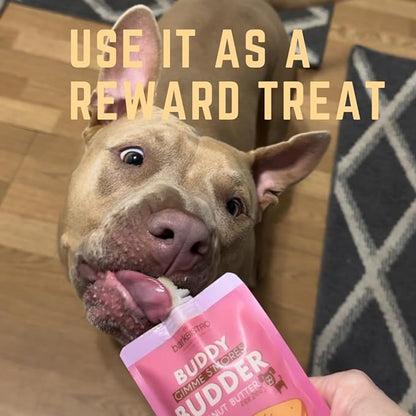 BUDDY BUDDER Gimme S'Mores, 100% Natural Dog Peanut Butter, Healthy Peanut Butter Dog Treats, Stuff in Toy, Dog Pill Pocket, Made in USA, (17 oz Jars)