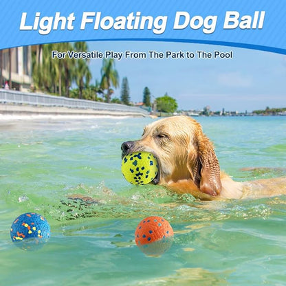 Dog Balls, Indestructible Tennis Balls for Dogs, Durable Bouncy Dog Toy Balls for Aggressive Chewers, Interactive Dog Toys for Fetch Game, Lightweight Floating Dog Toys