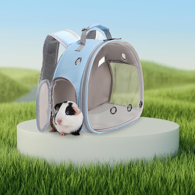 2-Pack Guinea Pig Carrier Backpack and Playpen Set - Breathable Pet Playpen Pop Open Outdoor/Indoor Exercise Fence, Portable Small Animal Backpack for Bearded Dragon, Rabbits, Hamster, Chinchillas