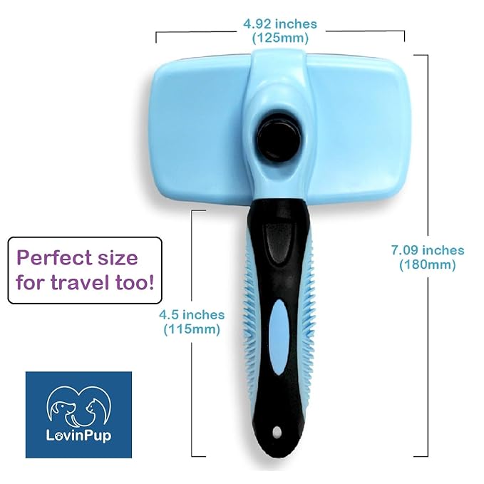 Dog Slicker Brush, Self Cleaning, Shedding and Grooming Tool for Pets, Best Dog Brush with Easily Retractable Bristles to Remove Hair Instantly