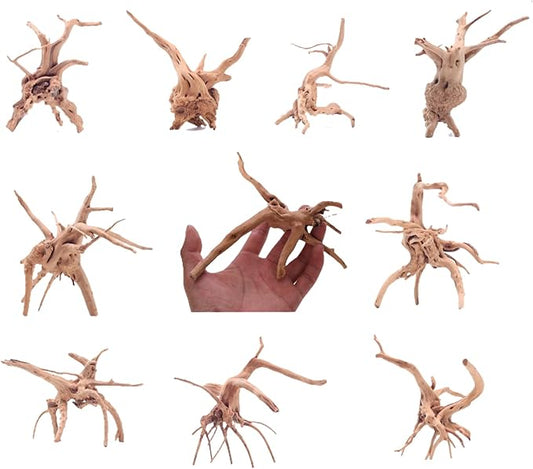10pcs Natural Small Spiderwood Driftwood for Aquarium Decor Aquarium Driftwood Freshwater Reptile Driftwood Aquarium spiderwood (spiderwood 5-6inch 10pcs)