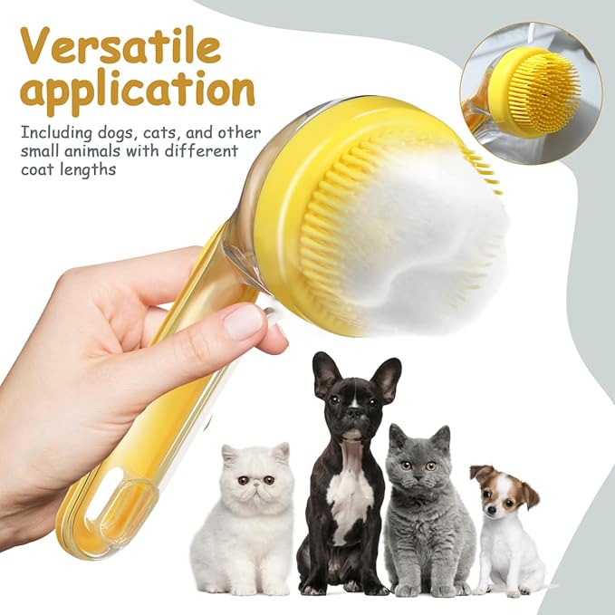 Sosoport Dog Bath Brush Cat Brush Dog Shower Brush Cat Massage Brush Pet Grooming Brush Dog Scrubber Brush With Soap Dispenser