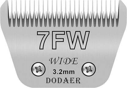 7FW Detachable Dog Grooming Wide Blades,Compatible with Andis,Oster A5,Wahl KM10 Series Clippers,Cut Length 1/8(3.2mm)