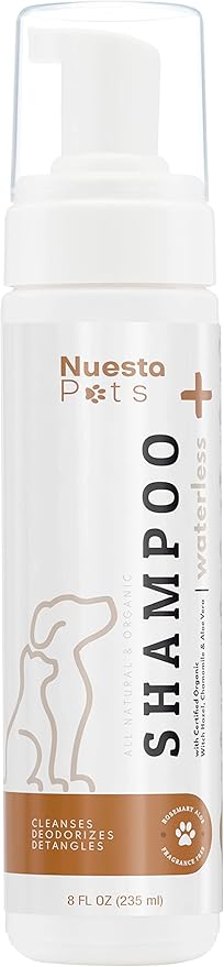 Pets Waterless No-Rinse Pet Shampoo | Soothing Hypoallergenic Gentle | time-Saving Stress-Free foaming Cleanser (1 8 fl oz Bottle Unscented)