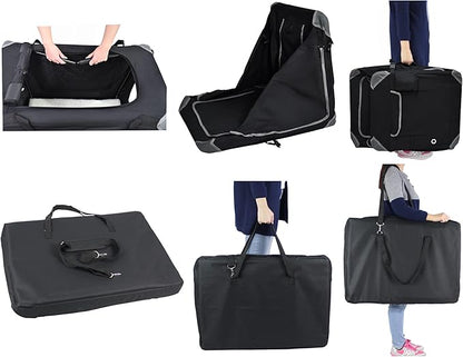 EliteField 4-Door Folding Soft Dog Crate with Curtains, Carrying Bag and Fleece Bed (2 Year Warranty), Indoor & Outdoor Pet Home (24" L x 18" W x 21" H, Black+4 Door Curtains)