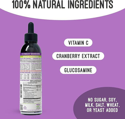 Cat & Dog Urinary Tract Treatment, Bladder & Kidney Support for Dogs and Cats, Powerful Yet Gentle Pet Care, with Liquid Cranberry & Glucosamine, Salmon Flavor, 6 oz Bottle, 2 Pack