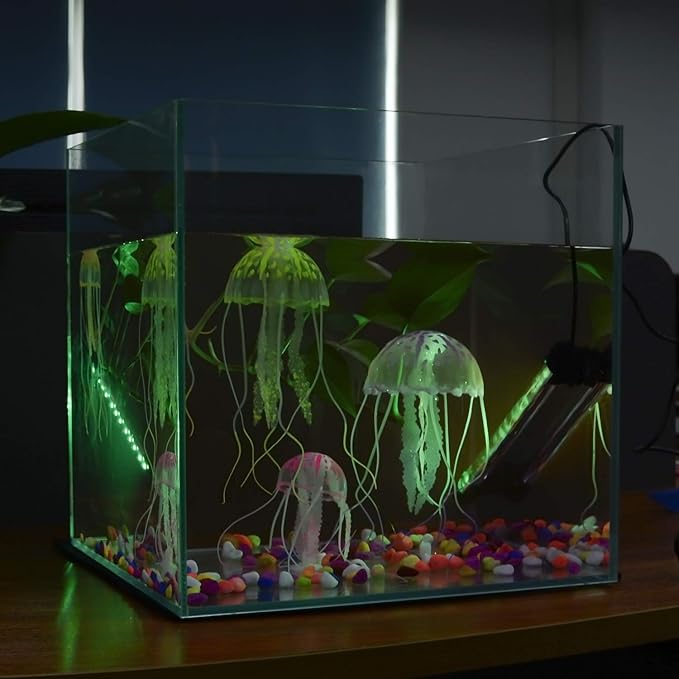 LED Aquarium Lights, Underwater Fish Tank Light RGB Waterproof Color Changing Submersible 16 Color 4 Modes Brightness Adjustable Memory Function Sucker Hang Lighting Strip, 15 inch