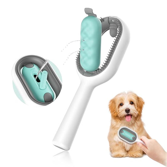 Cat Brush with Water Tank Pet Hair Removal Comb Slicker Brushes for Dogs Cats Grooming Tool Removes Loose Undercoat Mats Tangled Hair Brush for Pet Massage (LongHaired Blue)