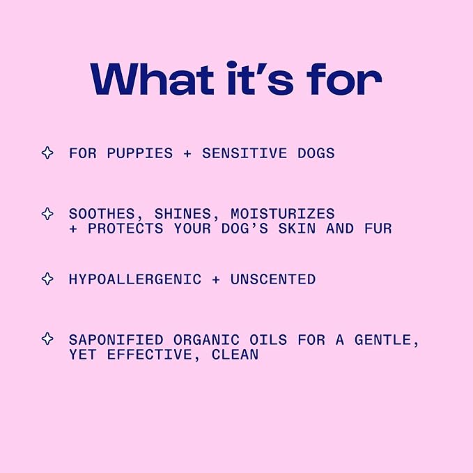 Dirty Dog Beauty Club - Puppy Party Shampoo & Conditioner for Pets - Gentle Formula, Organic Essential Oils, Vet & Scientist Formulated, Vegan, Paraben Free, Hypoallergenic -300 ml (10 oz), Unscented