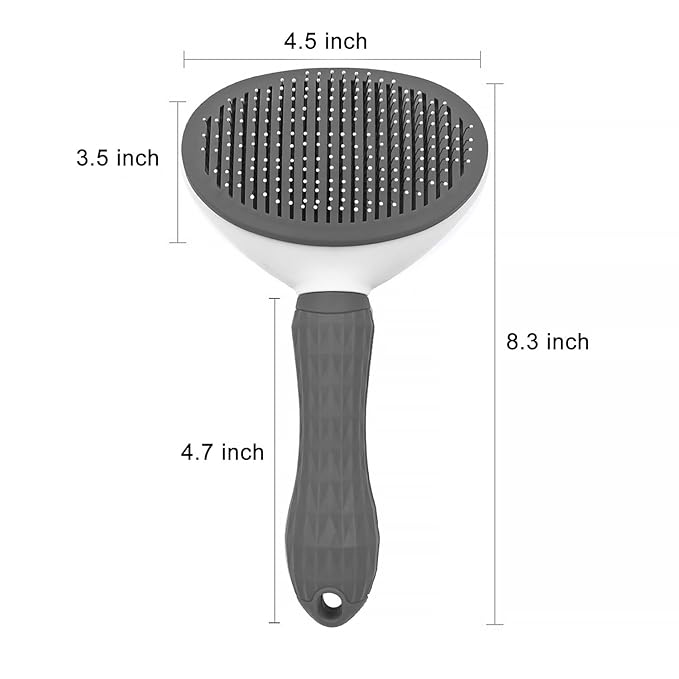 Dog Cat Brush Self Cleaning Slicker with Massage Rounded Particles Removes Loose Hair Tangles,Skin Friendly Washable