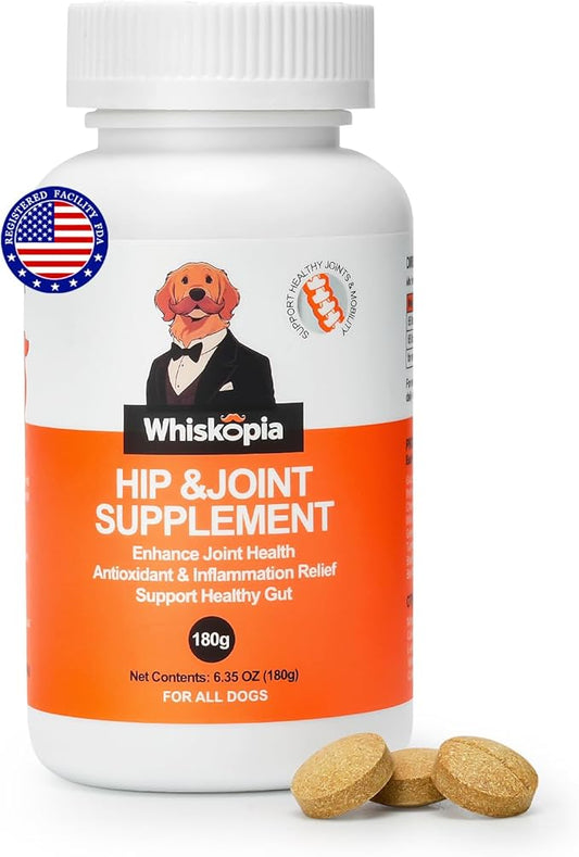 Hip and Joint Supplement for Dogs, Joint Pain Relief Supplement with MSM, Glucosamine, Chondroitin, Support Mobility, Health Chews for Dog, 120 Chews