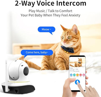 VSTARCAM Pet Camera with Laser, 3MP 2.4GHz WiFi Interactive Dog & Cat Laser Toy with Night Vision, Motion Detection Alerts, APP Remote Control Indoor Security Camera for Pet Monitoring
