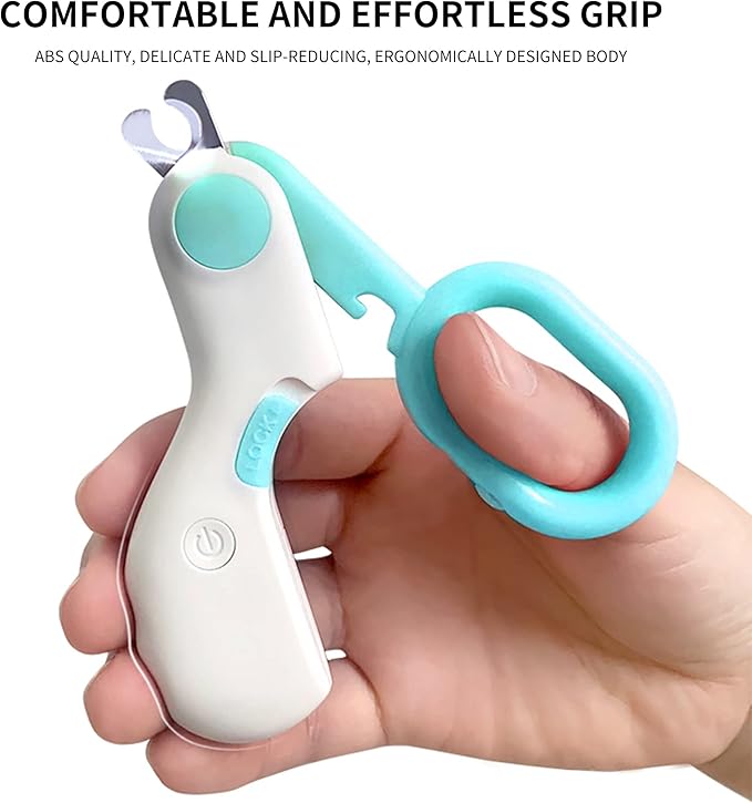 Pet Dog Cat Nail Clippers, Dog Nail Trimmers for Small Animals with LED Lights, Professional Beauty Care Tools, Avoid Excessive Cutting, Suitable for Tiny Dog Cat Rabbit Bird Puppy Kitten (Blue)