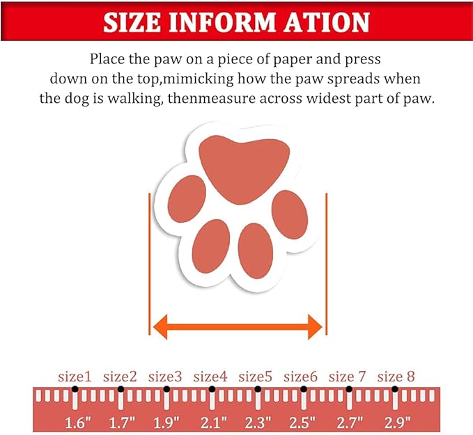 CovertSafe& Dog Boots for Dogs Non-Slip, Waterproof Dog Booties for Outdoor, Dog Shoes for Medium to Large Dogs 4Pcs with Rugged Sole Black-Red