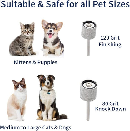 2pcs 120 Grit Diamond Bit for Dog Nails Grinder Including 1 pc 1/2" Mandrel - Pet Nail Grinder Diamond Wheel (Finishing Grit #120)