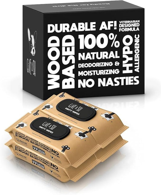 Lick-Safe Pet Wipes for Dogs & Cats - Vet-Approved & Hypoallergenic - Cleans Mud, Odors & Dander - Feline & Dog Wipes for Paws, Face & Butt - Earth-Friendly & Unscented Cat Cleaning - Pack of 400