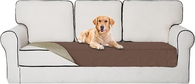 Easy-Going Waterproof Dog Bed Cover Reversible Leak Proof Pet Blanket Replacement Mat for Furniture Washable Couch Cover Sofa Cover for Dogs Cat(30x70 Inch, Brown/Beige)