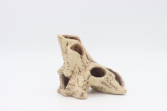 ALEGI Aquarium Decoration Rock Caves, Hideaway for Shrimp, Cichlid, Betta Fish Hideout Decor, Safe for Freshwater and Saltwater Tanks (TreeStumpL+S)