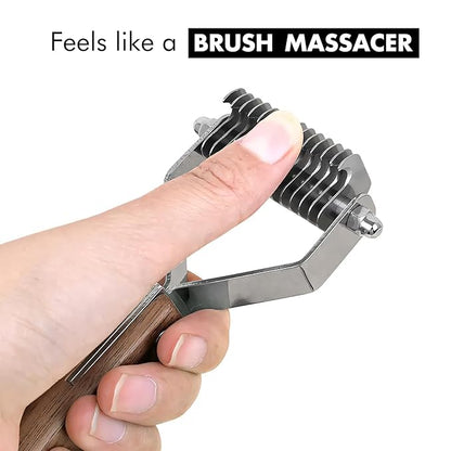 Wooden Dog Brush for Shedding Reduce Pet Hair with Dog Hair Brush Deshedding Brush Long Hair Pet Brush (Large)