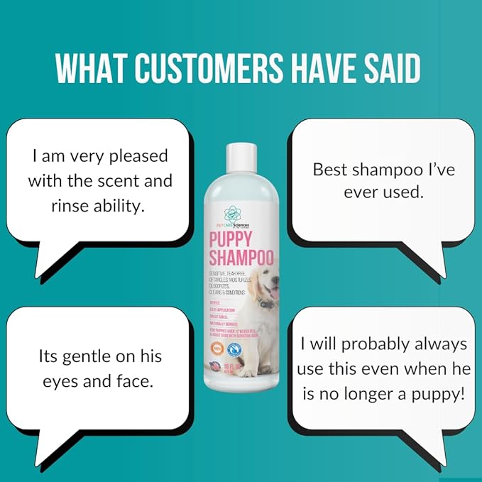 8 fl oz Tearless Puppy Shampoo and Conditioner - Anti Itch Dog Shampoo Sensitive Skin - Coconut Oil Oatmeal Pet Shampoo for Puppies