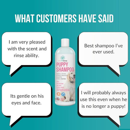 8 fl oz Tearless Puppy Shampoo and Conditioner - Anti Itch Dog Shampoo Sensitive Skin - Coconut Oil Oatmeal Pet Shampoo for Puppies
