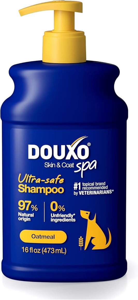 DOUXO® Skin & Coat SPA - Ultra-Safe Oatmeal Dog Shampoo, 16 fl oz, Cleans and Deeply Hydrates The Skin, Enhances The Coat, Leaves The Coat Soft and Radiant, Skin-Friendly Formula