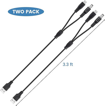 2-Pack Charger Cord for Bousnic Dog Shock Collar RS2A and RS2B, 2-in-1 Training Collar USB Charging Cable