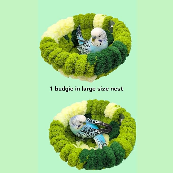 Bird Nest for All Seasons, Bird Cage Nest for Parrot, Parakeets, Lovebirds, Cockatiels, Budgies, Conures, Quaker, Small and Medium Birds (Large,Blue)