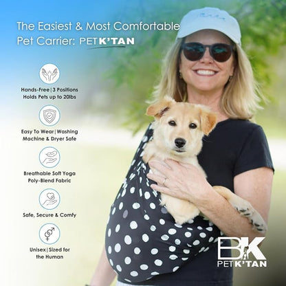 Pet K'tan Dog Sling Carrier: Hands Free for Small & Medium Dogs - #1 Pet Travel Accessory & Gift -Bond with New Puppy- Safe Durable Soft-Hands Free - Cats & Small Animals Anti-Anxiety-Sized for Human
