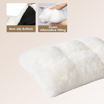 EHEYCIGA Fluffy XXL Dog Crate Pad, Plush Faux Fur Dog Bed for Extra Large Dogs, Calming Anti Anxiety XXL Dog Bed for Crate, Washable Soft Warm Dog Crate Mat with Non-Slip Bottom, Beige