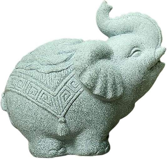 Aquarium Elephant Statue Fish Tank Decorations Asian Foo Dog Statue Sculpture Feng Shui Ornaments for Pet Betta Fish Rest Fish Tank Decor, E