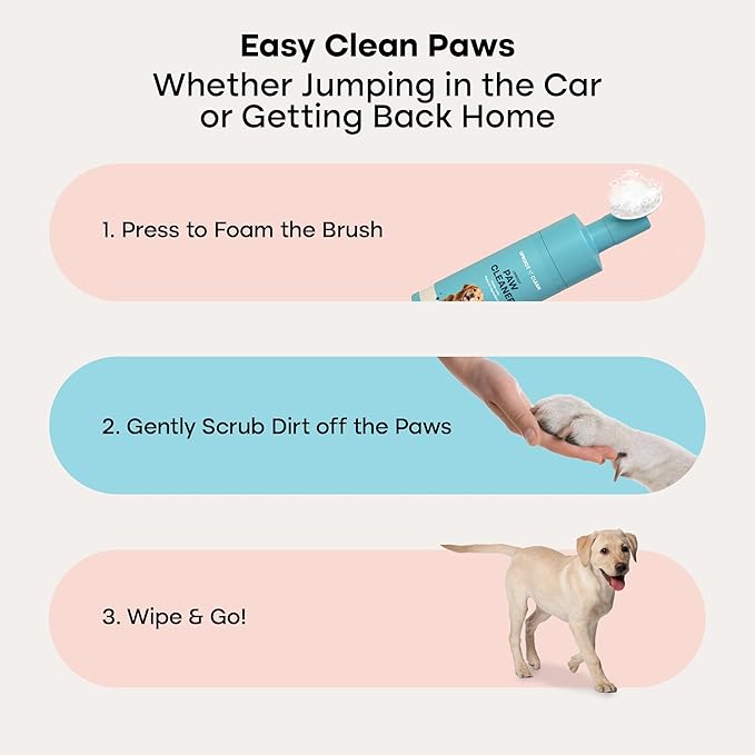 Uproot Clean Dog Paw Cleaner - No-Rinse Paw Cleaner for Dogs - Easy Dog Paw Washer with Bristle Brush - Fragrance-Free Dog Foot Washer for Home and On-the-Go - Hypoallergenic & Safe for All Dogs