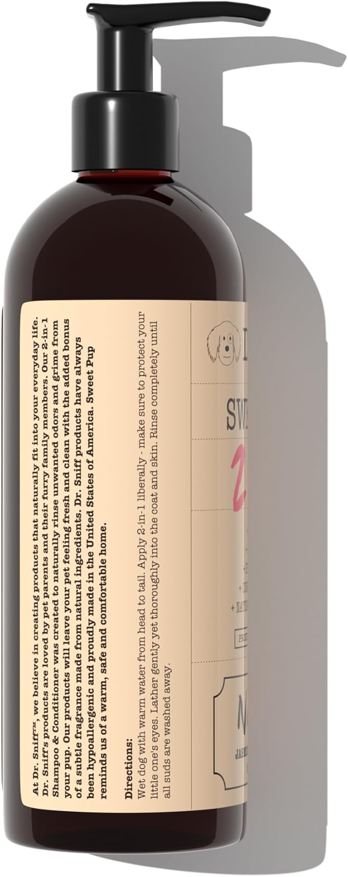 2-in-1 Pet Shampoo & Conditioner, Ultimate Grooming Treatment for Dog & Cat Hair, Freshens Scent, Made in The USA, Sweet Pup Scent, 16 Oz