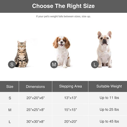 Love's cabin Round Donut Cat and Dog Cushion Bed, 25in Pet Bed for Small or Medium Dogs, Anti-Slip & Water-Resistant Bottom, Soft Durable Fabric Pet Beds, Washable Calming Cat Bed BluishGrey Stripe