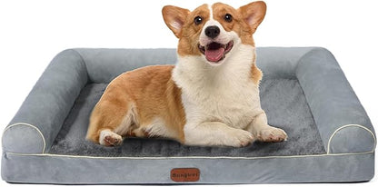 Dog Beds Large Sized Dog, Orthopedic Dog Bed, Waterproof Dog Bed, Washable Dog Bed, 39" x 23" x 7" Light Gray