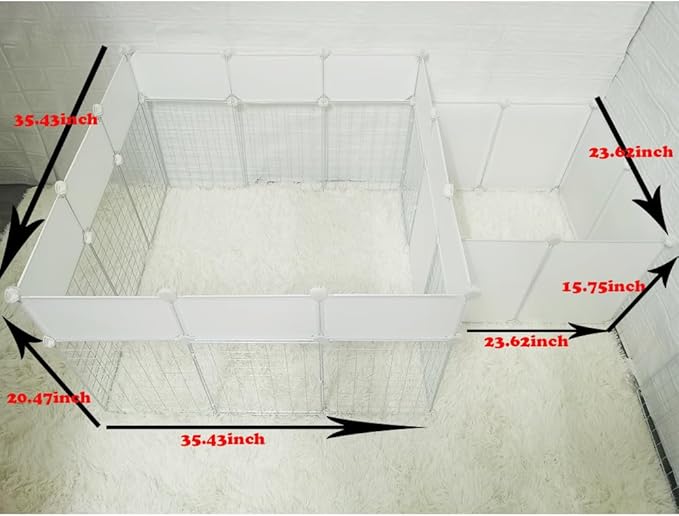 Dog Playpen Indoor with Door, 18 Panel DIY Puppy Play Pen Portable Metal Wire Yard Fence Small Animal Exercise Cage for Small-Sized Dog,Puppy, Rabbit, Guinea Pigs, Turtle,Ferret.