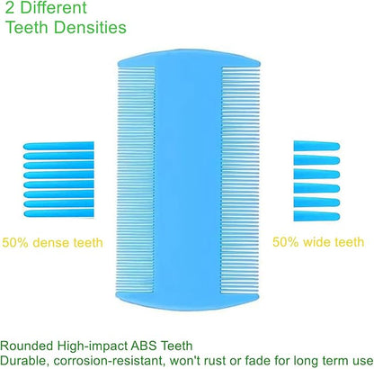 5 Pack Flea Lice Comb,Stainless Steel Dog Cat Grooming Combs with Rounded Teeth,Double Sided Professional Pet Tear Stain Remover,Dematting Tool for Small, Ideal for all pet