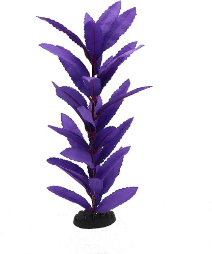 2-Pack 12 Inch Aquarium Silk Aquarium Plants, Artificial Plastic Plant for Small Tank, Goldfish, Fish Hides (Purple, 12 Inch)