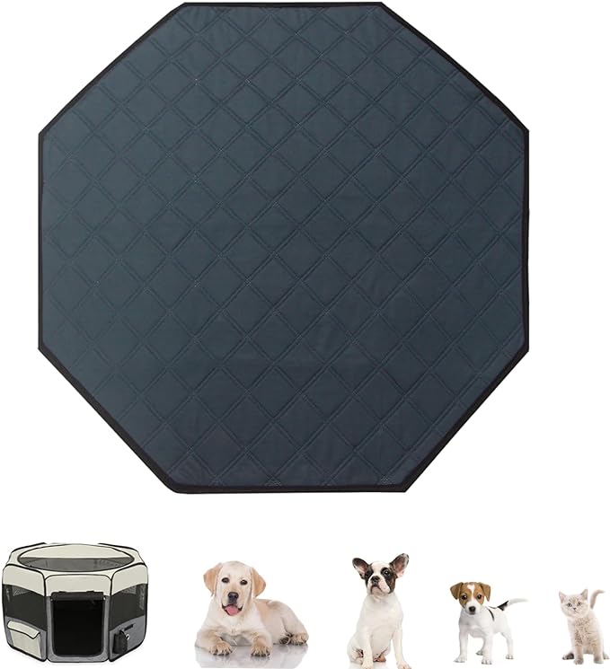Dog Playpen Mat, Washable Pee Pad for Octagon Puppy Playpen Whelping Pad Leakproof Potty Training Pad Liner for Playpen Crate Kennel Indoor