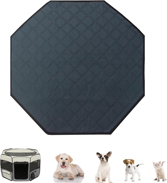 Dog Playpen Mat - Washable, Leakproof Pee Pad for Octagon Puppy Playpen, Whelping, Potty Training, Crate, Kennel, Indoor Use