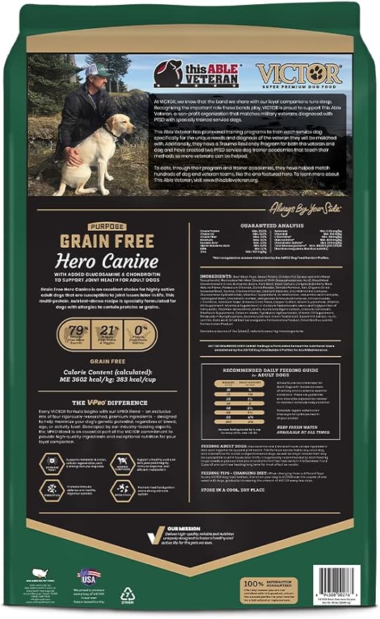 VICTOR Super Premium Dog Food  Purpose Hero Canine Kibble  Premium Gluten Free Dog Food for Active Adult Dogs  High Protein with Glucosamine and Chondroitin for Hip and Joint Health, 50lbs