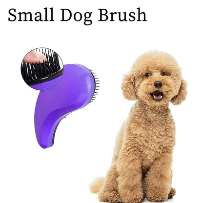 Small Dog Brush- Grooming Tool for Teddy, Yorkies, Maltese, Shih Tzu, Chihuahua - Puppy Hair Brush (Dark Purple)