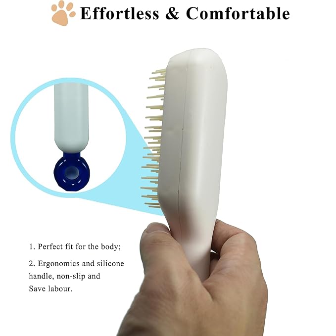 Scalable Small Grooming Dog Brush, Puppy Massaging Hair Brush, for Small Dogs Cats Rabbits of All Hair Types (White)