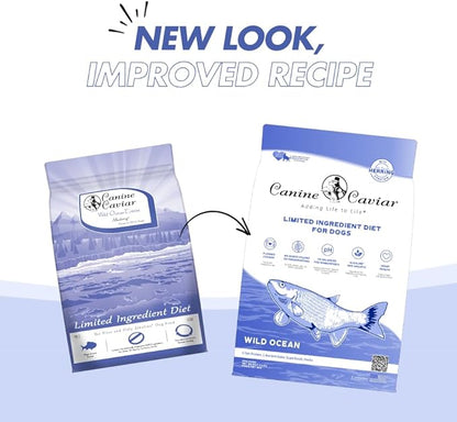 Canine Caviar - Wild Ocean: Herring & Teff Alkaline Dry Dog Food, Limited Ingredients, Gluten-Free, Based on Science & Research, Veterinary Alternative Diet (11 Pound Bag)