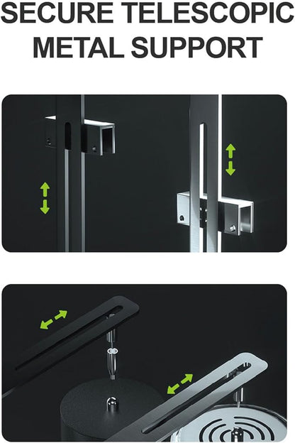 Aquarium Light Riser, Aquarium Light Bracket, Aluminum Alloy High Adjustable Aquarium Light Holder,Fish LED Aquarium Light Stand for Hanging Lamp (Black)