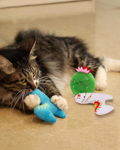 CiyvoLyeen Cactus Llama Catnip Toys 5Pcs Chew Interactive Toy for Cat Lover Cute Birthday Gift Indoor Kitty Bite Pet Supplies